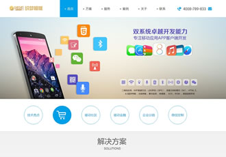 簡(jiǎn)潔大氣手機(jī)軟件開(kāi)發(fā)科技類企業(yè)織夢(mèng)模板